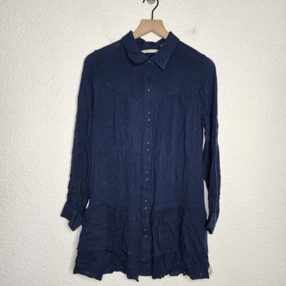 Soft Surroundings Tops - Soft Surroundings Arabitha Gauze Tunic in Navy Blue Women's Size Medium